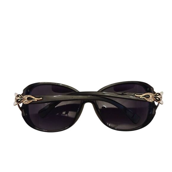 Fox Rhinestone Embellished Black Oversized Ombre Sunglasses w New  Leather Case - Picture 10 of 11